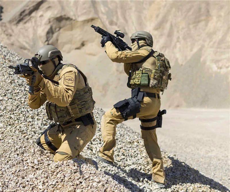 Men's Combat Army Military Tactics overalls Sport camping pants Camo multi-lens black trekking safari suit.