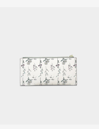 FOXER New Women's Long Wallet Fashion Multi-card Clutch Slot Card Holder Signature Versatile PU Floral Wallet Zipper Coin Purse.