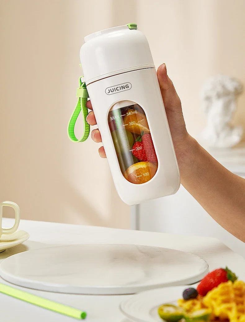 Portable Multi-function USB Wireless Juicer 12-blade Head Fast Juice Extraction 2600mAh Capacity Indoor and Outdoor Mixing Cup.