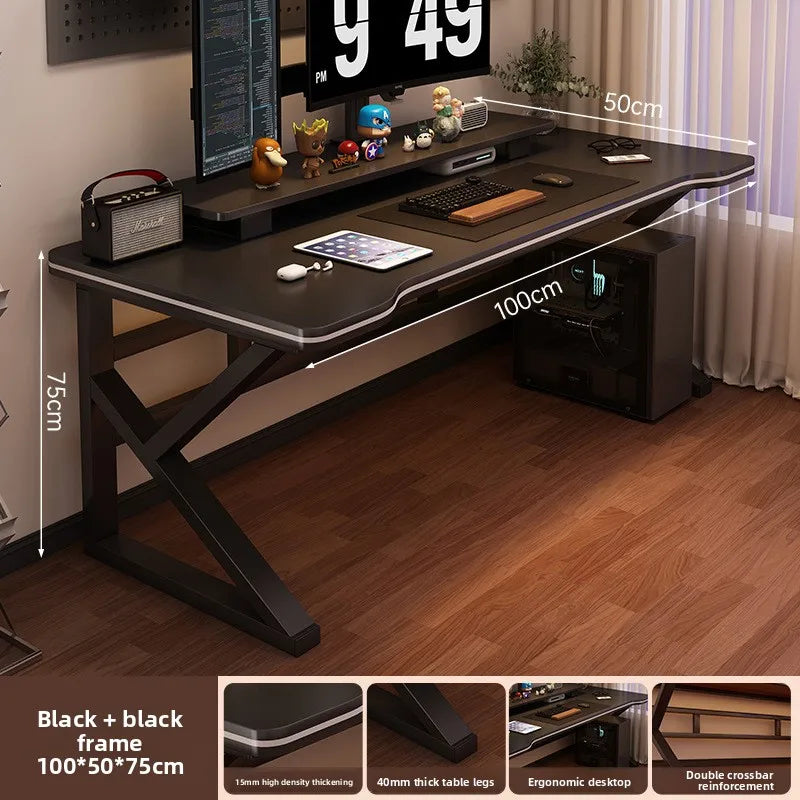 Schreibtisch, Bücherregal, integrierter Schreibtisch mit Lochbrett, Schlafzimmer, E-Sport-Tisch, Desktop-Computertisch