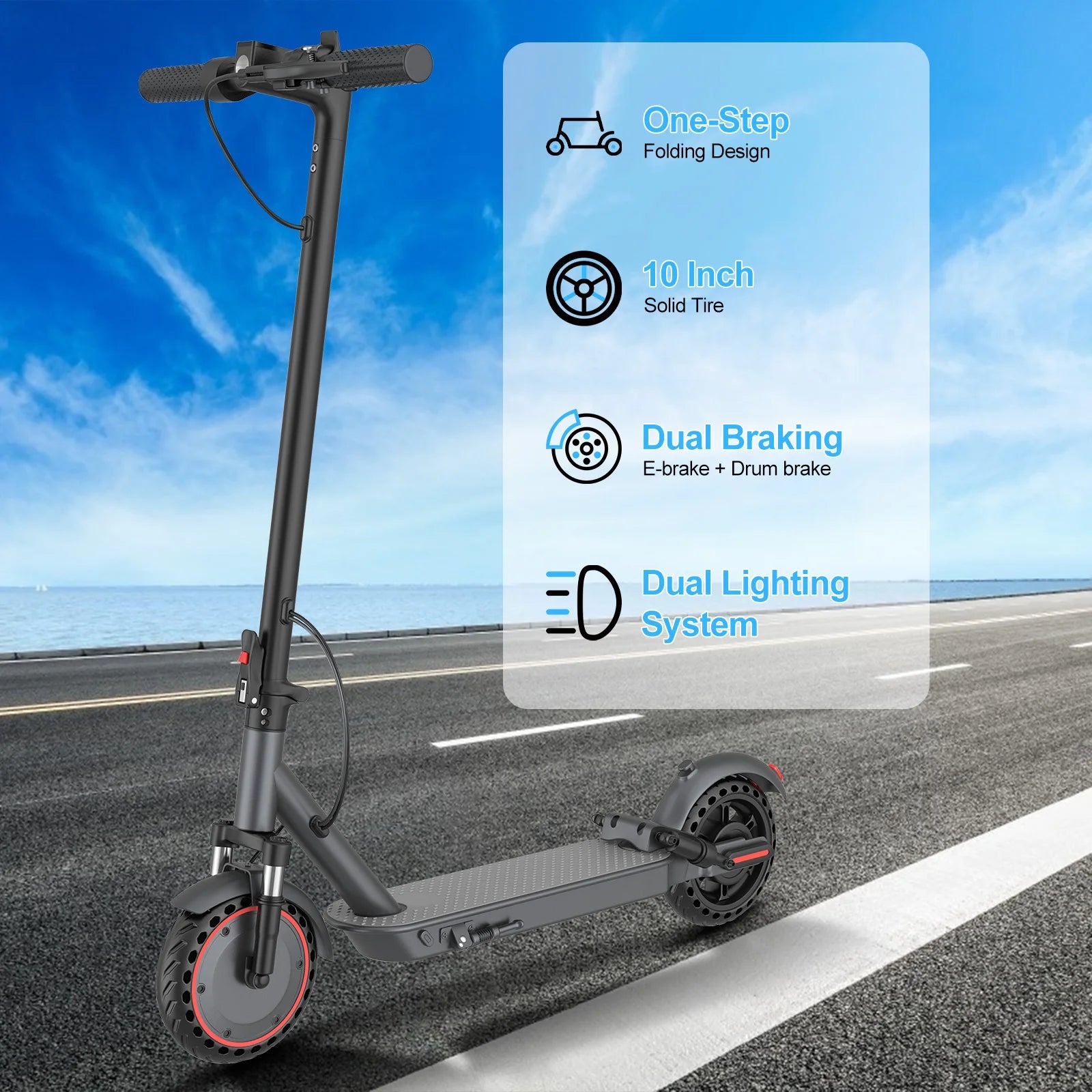 ATSANT LP10 Electric Scooter 500W Powerful Motor 42V10.5Ah 35KM/H 35KM Long Range 10Inch Tyre with APP Shock Absorbing EScooter.