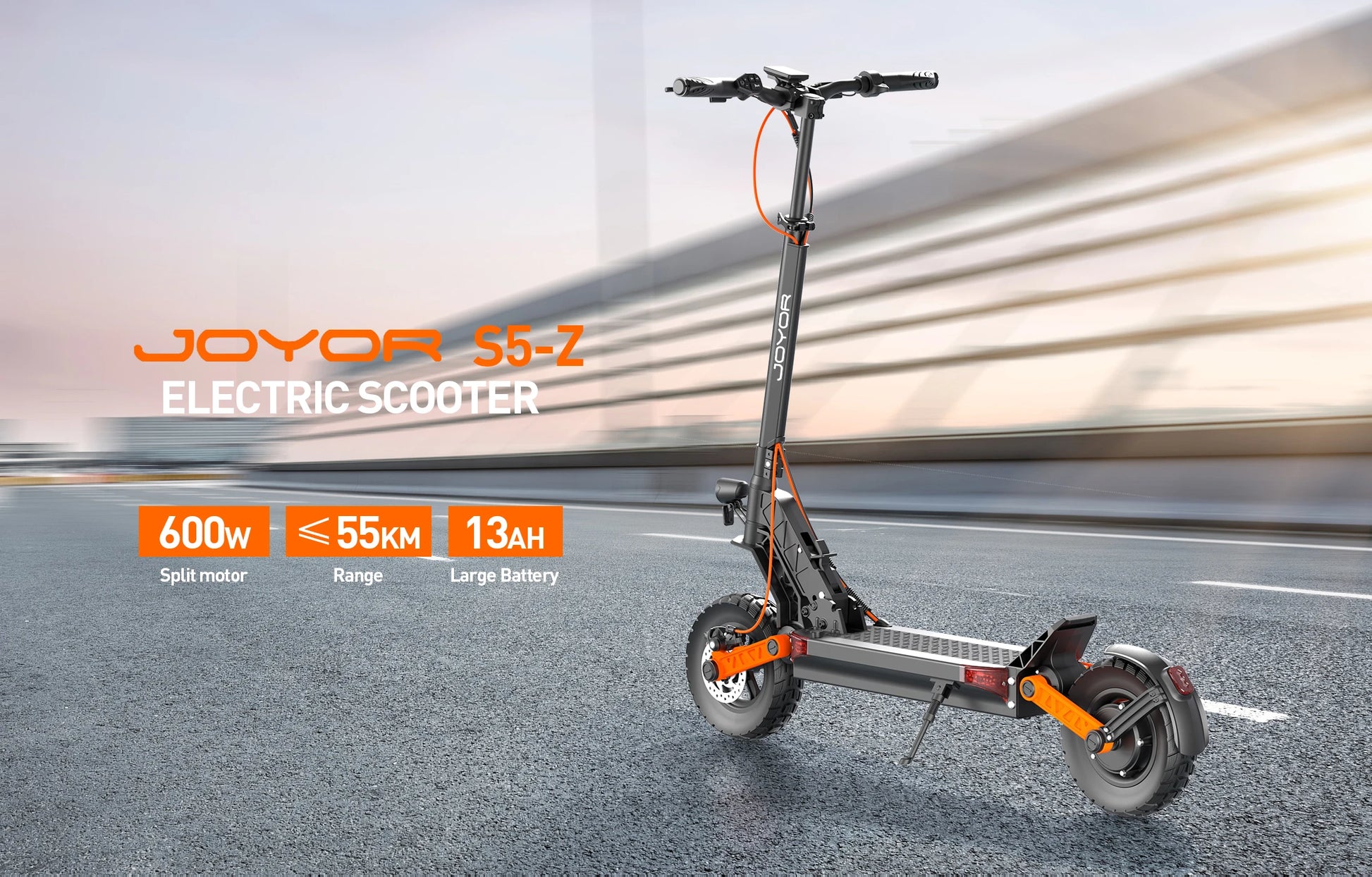 JOYOR S5-Z Electric Scooter Adults 600W Motor 48V13AH Battery City EScooter 10 Inch Off-Road Pneumatic Tires Foldable E-Scooter.