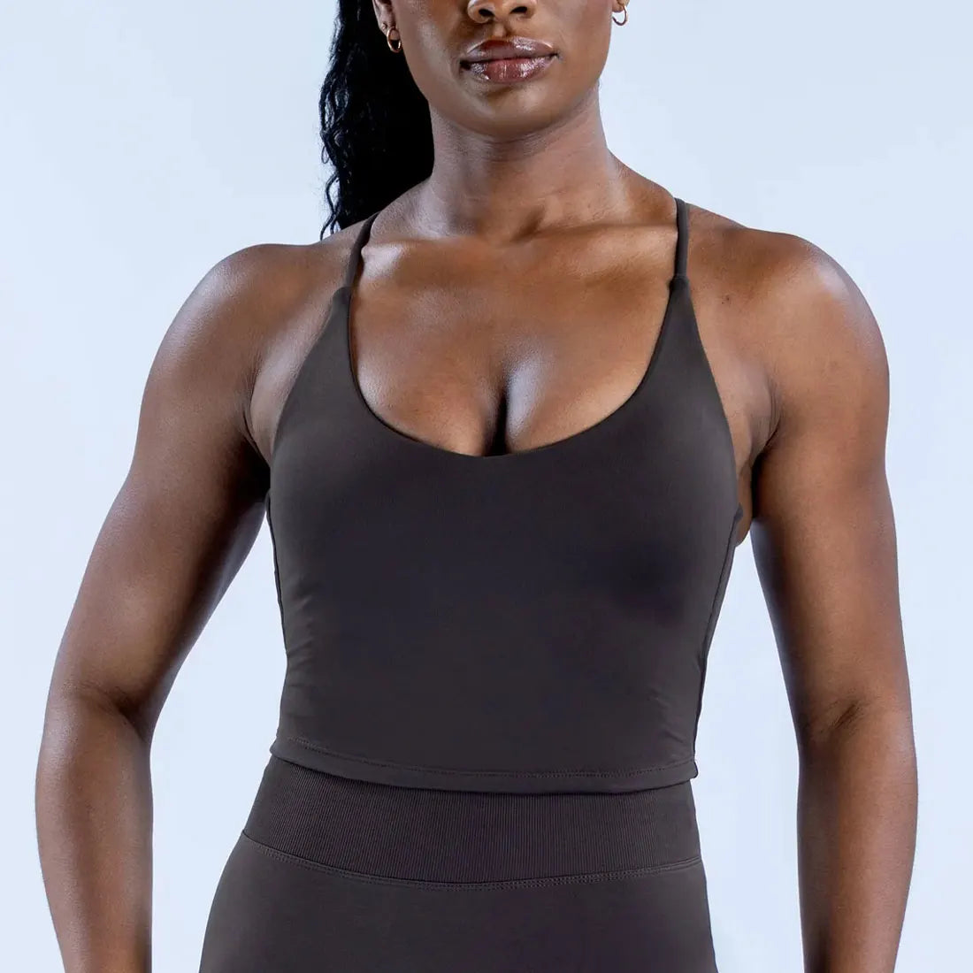 NCLAGEN Dynamic Strappy Top Gym Clothes High Support Push-up Fitness Tank Top Back Cross Workout Pilates Yoga Running sports Bra.