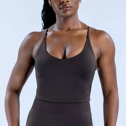 NCLAGEN Dynamic Strappy Top Gym Clothes High Support Push-up Fitness Tank Top Back Cross Workout Pilates Yoga Running sports Bra.