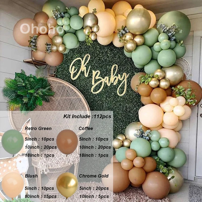 Kaffeebraun Beige Ballon Girlande Bogen Kit Oh Babyparty Dekoration Rustikale Hochzeit Kindergeburtstag Party Taufe Taufe