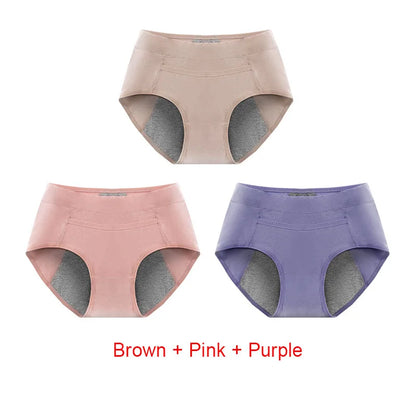 3PCS Cotton Menstrual Panties Leak Proof Breathable Sexys Panties Woman Women Girls Physiological Pants Women's Intimates M-XL