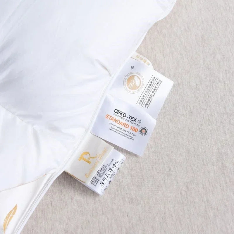White Goose Down Comforter Warm Winter Thick 3D Bread Bed Blanket Luxury Pinch Pleated Filling for Quilts Single Double Duvet.