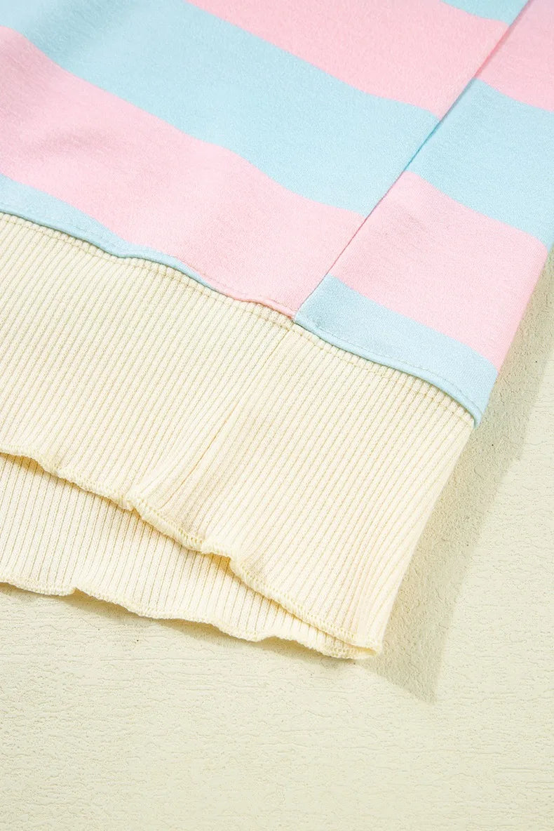 GIBSIE Plus Größe Gestreiften Tropfen Schulter Lose Sweatshirt Frauen 2025, Herbst Casual Langarm Passenden Rundhals Pullover Tops.