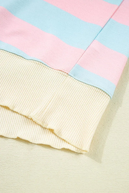 GIBSIE Plus Größe Gestreiften Tropfen Schulter Lose Sweatshirt Frauen 2025, Herbst Casual Langarm Passenden Rundhals Pullover Tops.