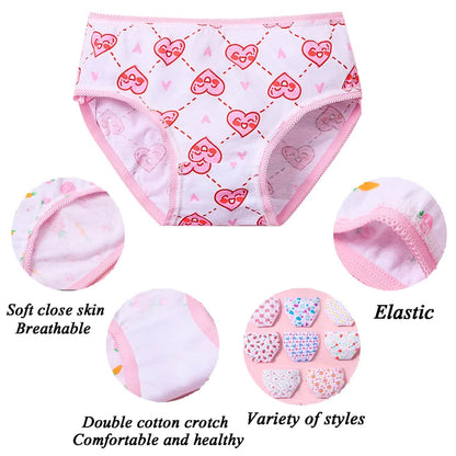 3/6/12 Pcs Cotton Panties Sets Girls Kids Short Briefs Children Underwear Child Cartoon Shorts Underpants Lace Panties Cute New.