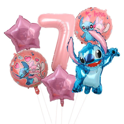 Disney Stitch Luftballons Partyzubehör Kinder Cartoon Lilo Stitch Thema Winkelballon Alles Gute zum Geburtstag Dekoration für Babyparty.