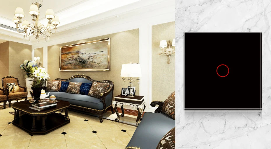 Ubaro eu/uk standard kristall gehärtetes glas wand paneel licht berührungs schalter led anzeige sensor elektrische taste 1/2/3gang 220v