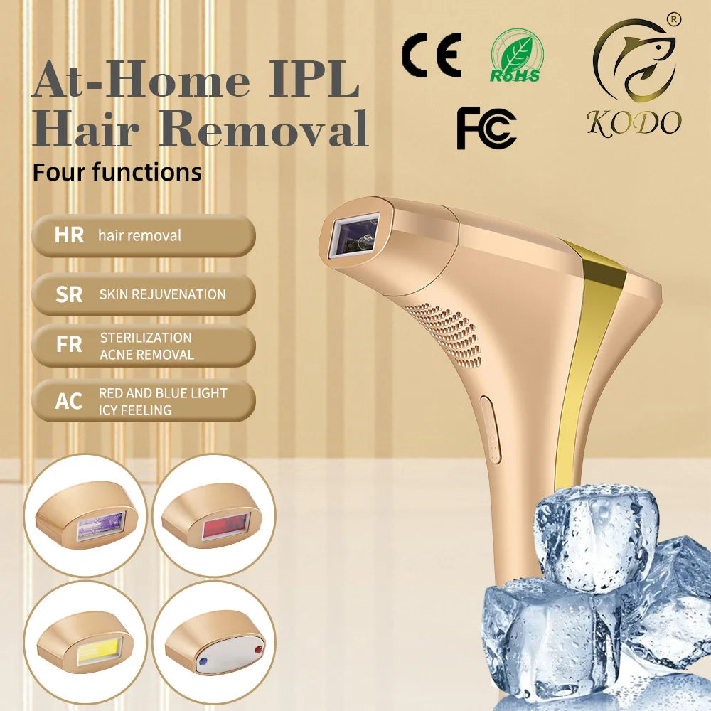 KODO 2025 High-end customization ice Laser Hair removal Laser Epilator Permanent IPL Painless Photoepilator 4 in 1 face and body.