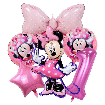 Disney Minnie Mouse Birthday Party Decoration Pink Minnie Paper Cups Plates Napkin Tablecloth Tableware Balloosn Baby Shower Kid.