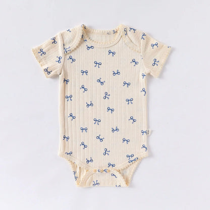 0-24M Baumwolle Baby Mädchen Strampler Herz Druck Nette Prinzessin Body Sommer Neugeborenen Kind Baby Kleidung Kurzarm outfit