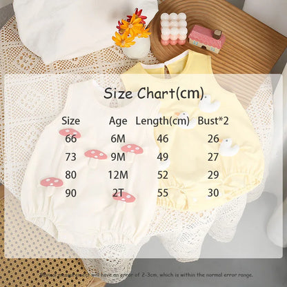 2024 Baby Sommer Kleidung 0-2 Y Infant Mädchen Niedlichen Cartoon Ärmellose Body Neugeborenen Overall Kleinkind Outwear.