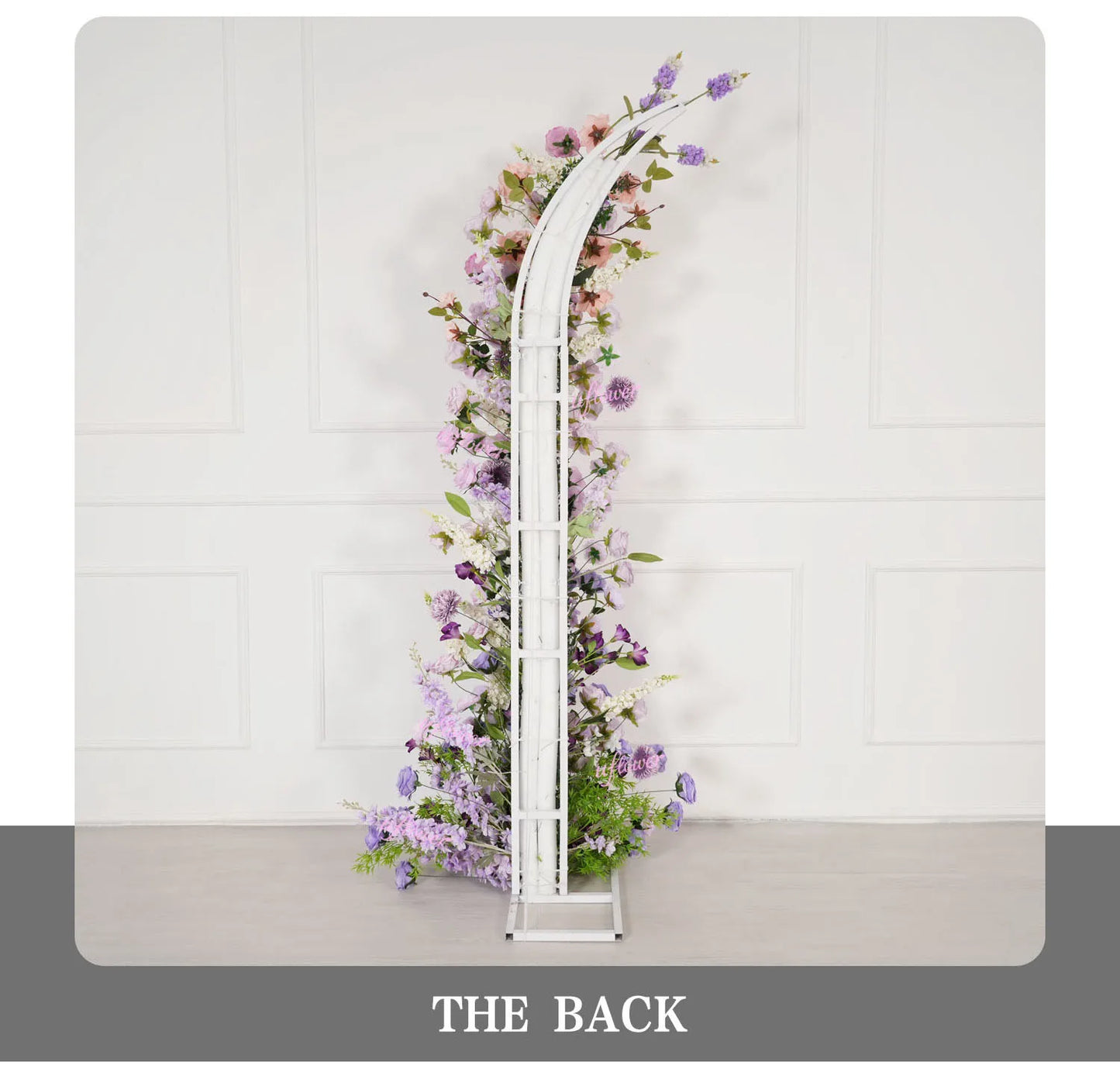 Uflower Gradient Lila Rose Blumenbogen Künstliche Dekorationen für Hochzeit Hintergrund Event Party Blumenarrangement Horn.