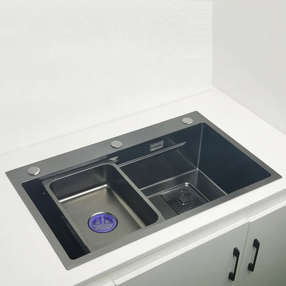 Nano Küchen spüle mattschwarz über dem Waschbecken mit Schneide brett 304 Edelstahl einzelne schwarze Küchen spüle