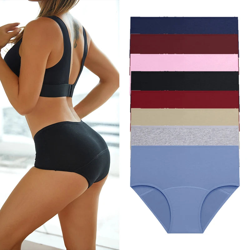 FINETOO Leak Proof Menstrual Panties Underwear Period Physiological Panty Women Waterproof Brief High Waist S-XL Female Lingerie.