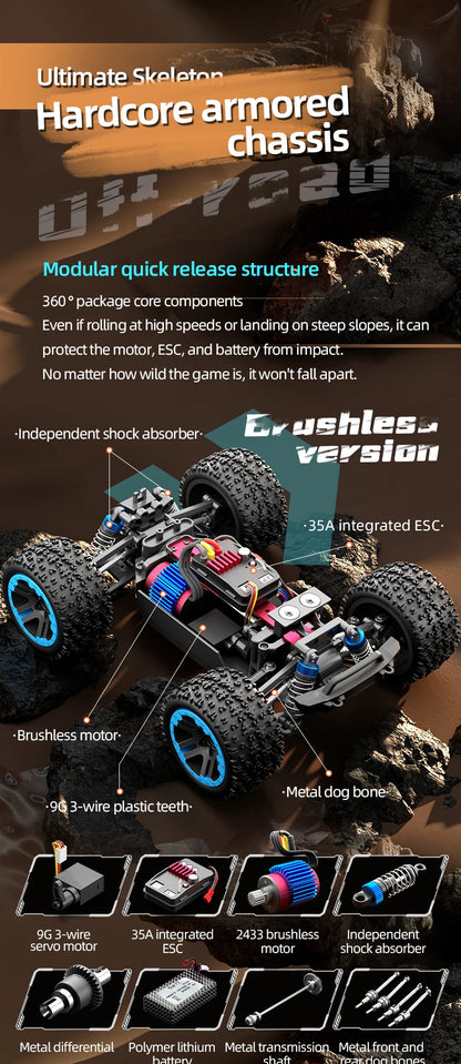 ZLL SG201 MAX 1:20 High Speed Drift Racing Car 70KM/H Brushless Motor 4WD RC Off Road Car Monster Trucks Toys For Kids Gifts.