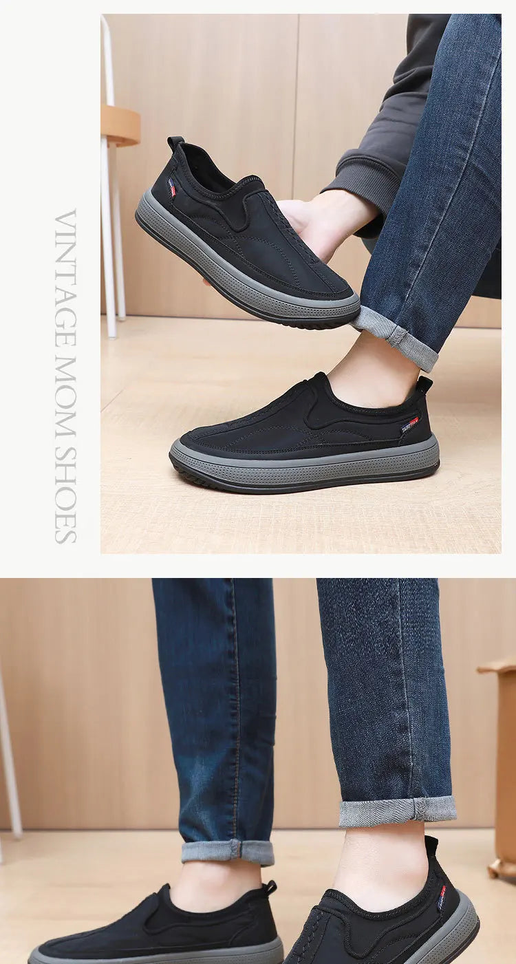 Casual Men's Cloth Shoes Outdoor Men Sports Shoes Comfortable Wear-resistant Soft Bottom Sneakers Light Anti-Slip Walking Shoes