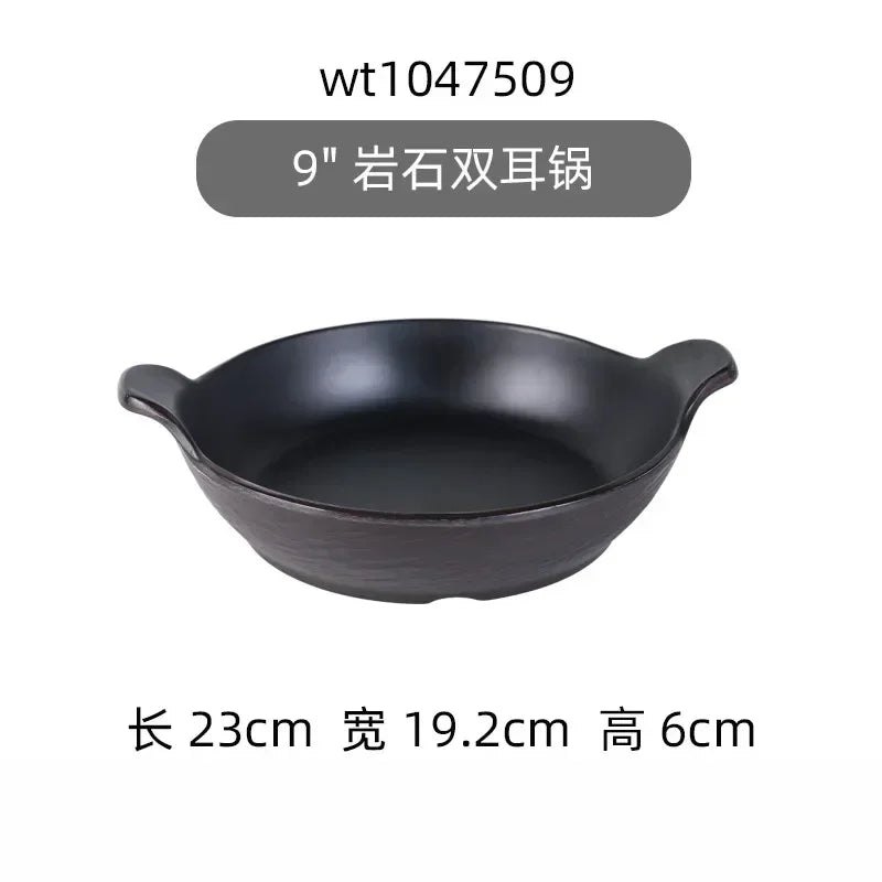 Hotpot Restaurant Melamine Tableware Black Frosted Dinner Plate Japanese Sushi Plates Not Easily Broken Snack Fruit Dishes