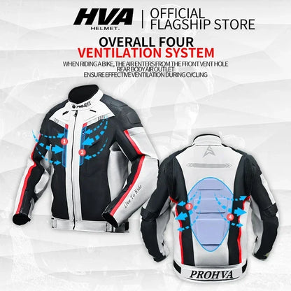 HVA Waterproof Motorcycle Jacket Men's Racing Suit Removable Liner Warm Autumn and Winter Motorcycle Jacket Suit Anti-fall Suit.