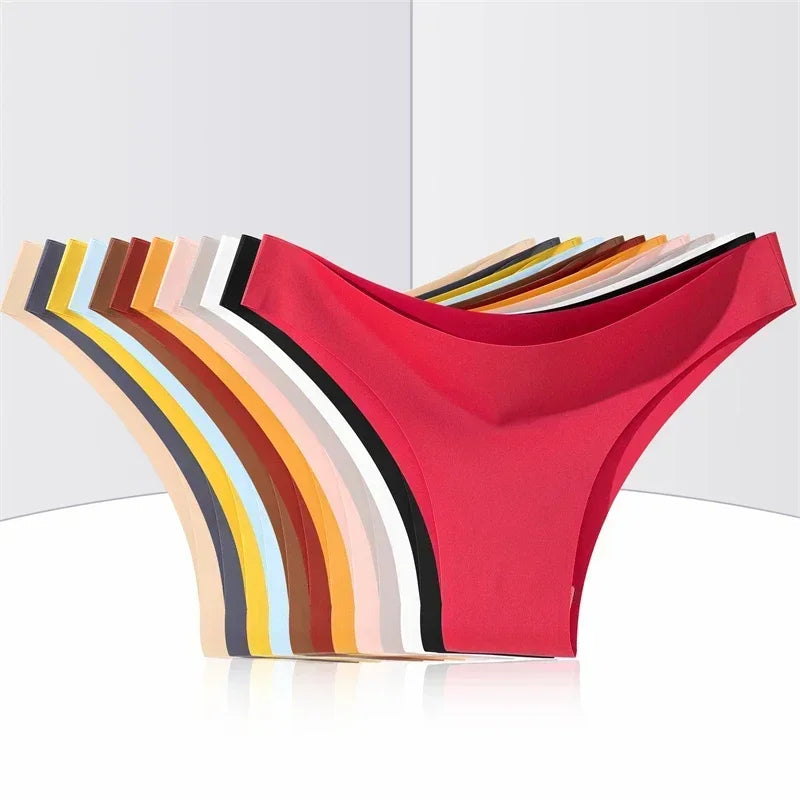 3PCS Women Seamless Brazilian Panties Ultra-thin Maillard panties Ice Silk Underwear Sexy Panty Low Waist G-string Female Solid.