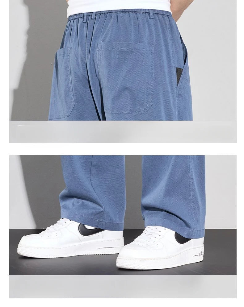 2025 Summer Thin Men's Soft Lyocell Casual Pants Breathable Fashion Solid Color Simple Male Trousers Brand Clothing