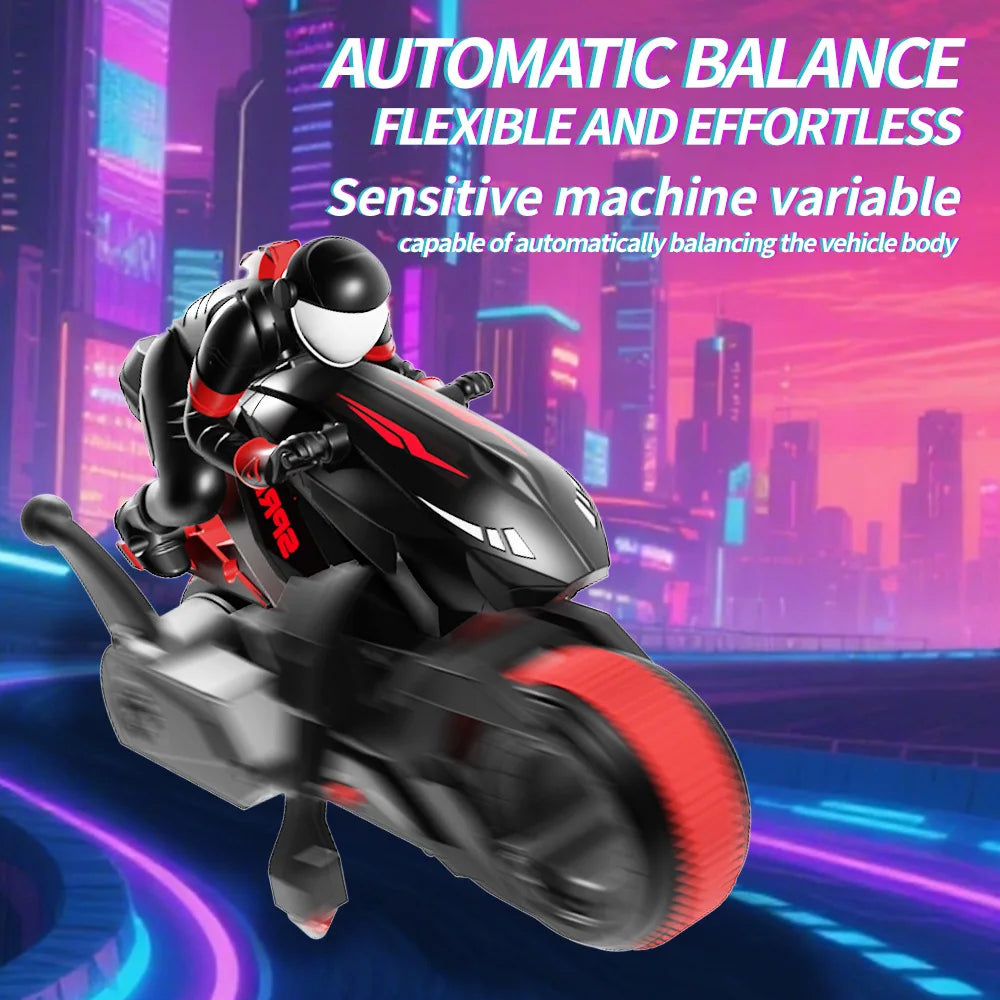New Stunt Motorcycle 360 ° Rotation Remote Control Car High-Speed Drift Rc Racing Boy Toy Car Model Christmas Halloween Gift.