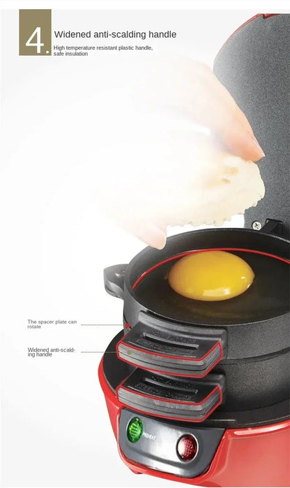 Household Breakfast Machine Portable Mini Hamburg Sandwich Muffin Bread Maker With Non Stick Egg Cooker Ring 220V Waffle Machine.