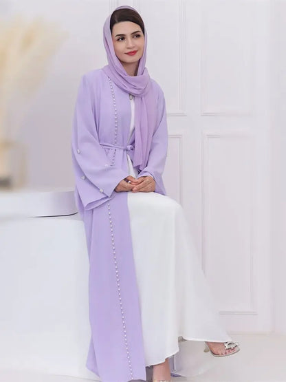 Ramadan Open Muslim Kimono Abaya Dubai Turkey Islam Arabic Abayas For Women Hijab Dress Kebaya Robe Femme Musulmane Kaftans.