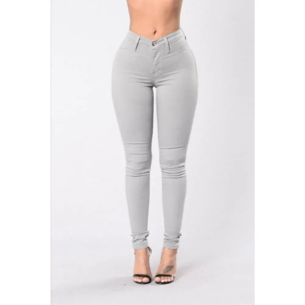 2025 New Women's  Jeans High Waist Push-Up Jeans High Stretch Stretch Mother Jeans Washed Denim Skinny Pencil Pants Women's.