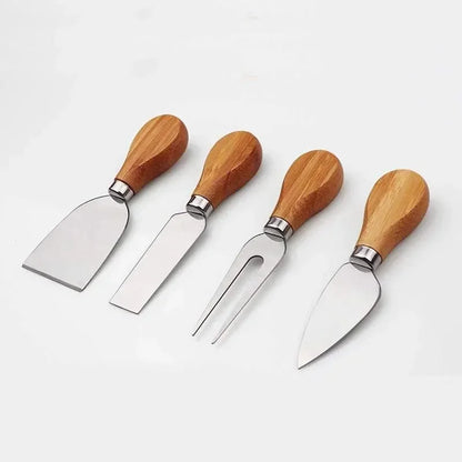 Bamboo Cheese Board Cheese Knife Cheese Slicer Fork Scoop Cut Kitchen Cooking Tools Bamboo Cutting Board Wood Cheeses Boards.