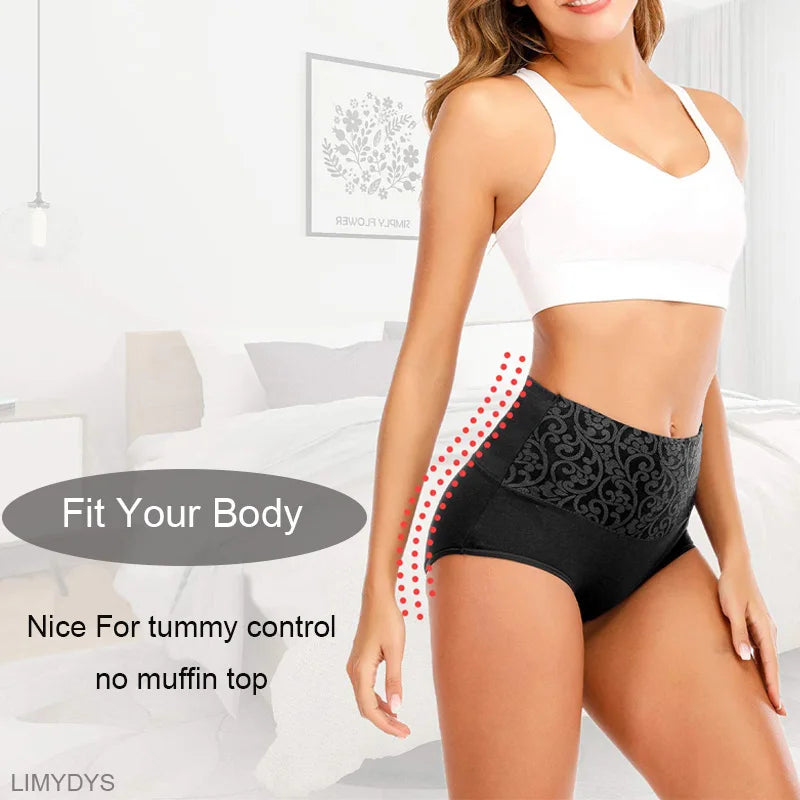 Underwear for Women Cotton High Waist Panties Tummy Control Briefs Ladies Panty Full Coverage Female Lingerie Stretch Underpants.