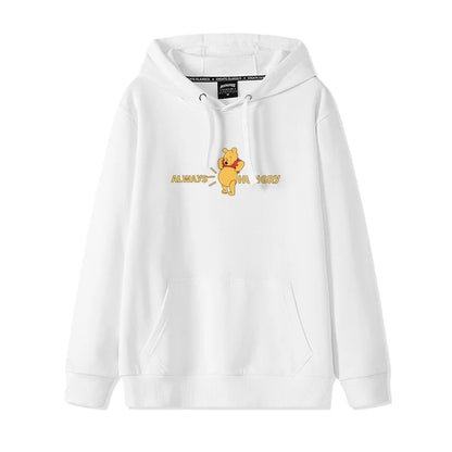 Cartoon Winnie the Pooh Mode einfacher Pullover Damen lockere und bequeme Kapuze vielseitige Paar Freundin Pullover Jacke