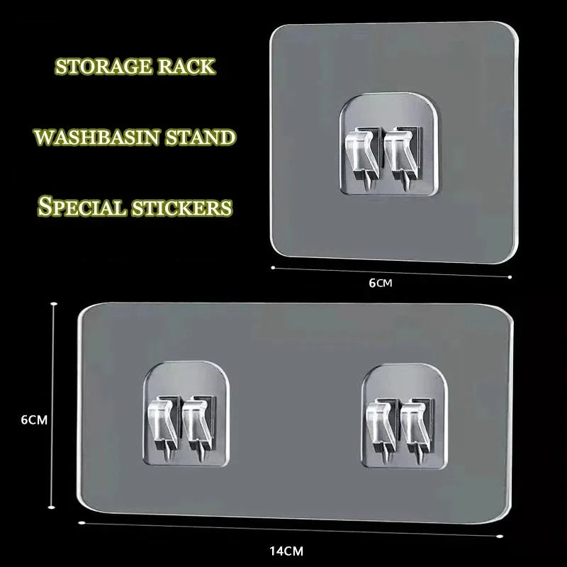 Wasserdichter, stark klebender Haken-Regal-Aufkleber für Badezimmer, Küche, Wandregal, Küche, zum Kleben von Wandschrauben, Haken, Lagerregal