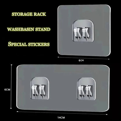 Wasserdichter, stark klebender Haken-Regal-Aufkleber für Badezimmer, Küche, Wandregal, Küche, zum Kleben von Wandschrauben, Haken, Lagerregal