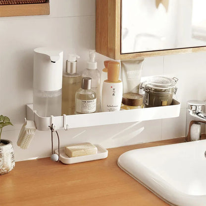 Badezimmer Kosmetik Regal Weiß Selbstklebende Toilette Körperwäsche Shampoo Organisation Regale Lagerregale Stützhalter