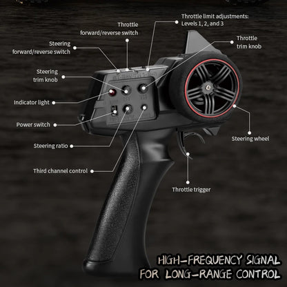 1/18 RC Climbing Car 4WD Off-road Remote Control Vehicle RTR Rock Crawler Big-wheel 4x4 Electric Truck Model Toys for Kids.