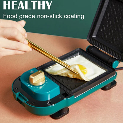 220V Timing multi-function electric sandwich maker waffle maker home breakfast machine toaster replaceable baking tray.