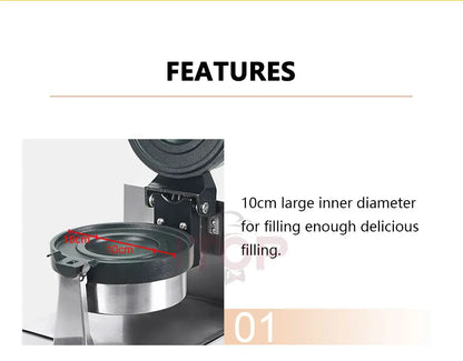 ITOP Gelato Panini Press Machine Commercial Ice Cream Waffle Maker Krapfen Bread Hamburger Filling Machine 10cm 1200W 110V 220V.