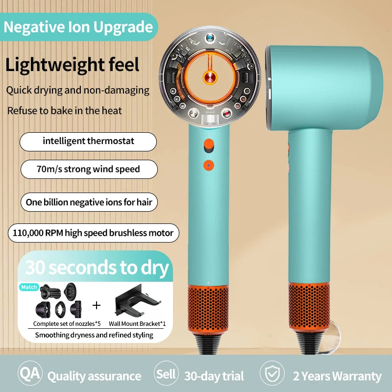 5 in 1 Professional Hair Dryer, with Hot and Cold Air Functionality - Lightweight and Thermostatic Styling Tool for Smooth Hair