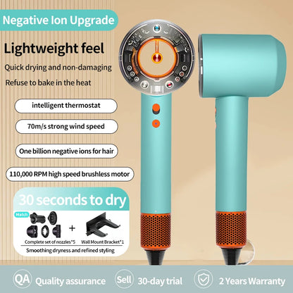 5 in 1 Professional Hair Dryer, with Hot and Cold Air Functionality - Lightweight and Thermostatic Styling Tool for Smooth Hair