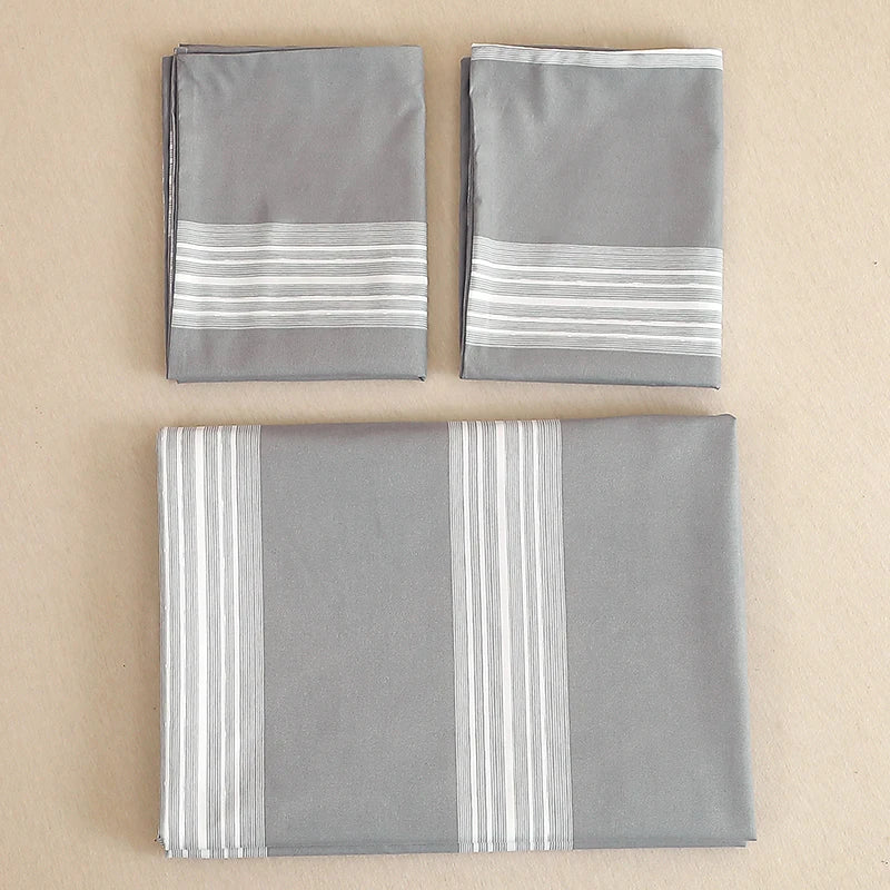 Flat Sheet And Pillowcases Sets Linen Cotton Blend Bedding Set with 50x70cm Pillowcases.