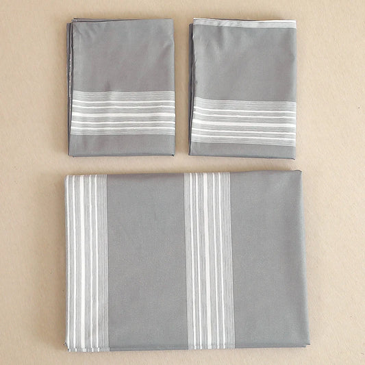 Flat Sheet And Pillowcases Sets Linen Cotton Blend Bedding Set with 50x70cm Pillowcases.