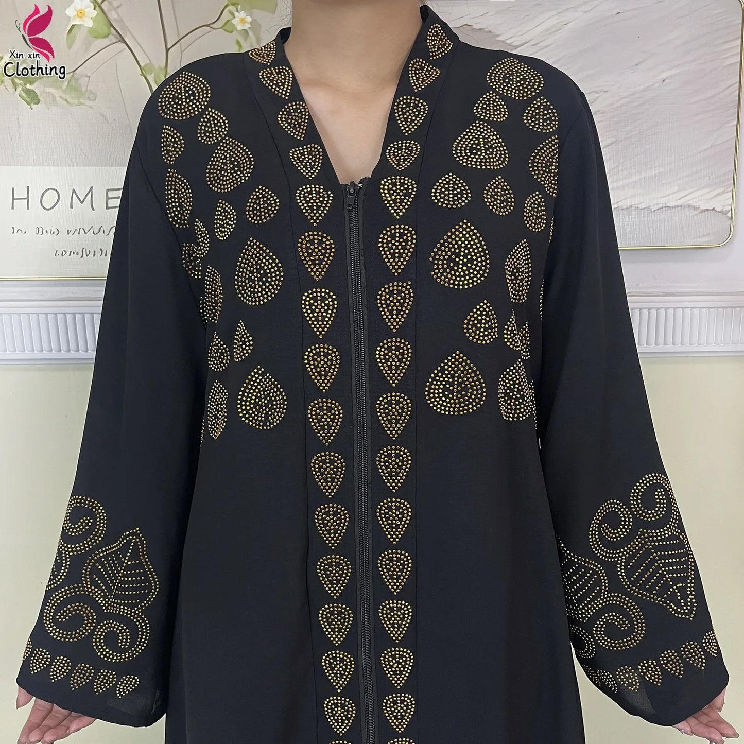 New Style Women Muslim Dress Chiffon Open Abaya 2024 Dubai Women Elegant Dress Islamic Clothing Zipper Cardigan Abaya With Scarf.