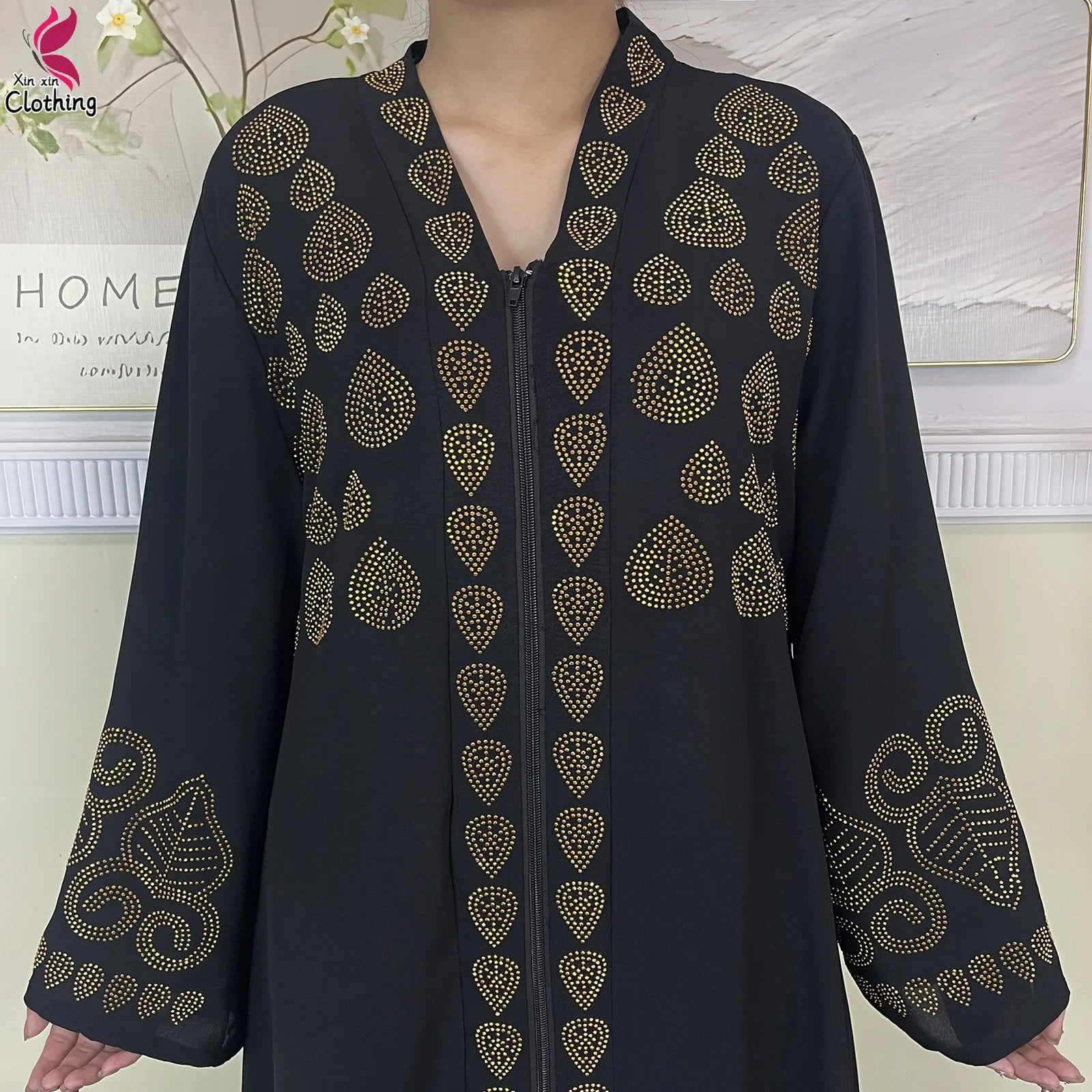 New Style Women Muslim Dress Chiffon Open Abaya 2024 Dubai Women Elegant Dress Islamic Clothing Zipper Cardigan Abaya With Scarf.