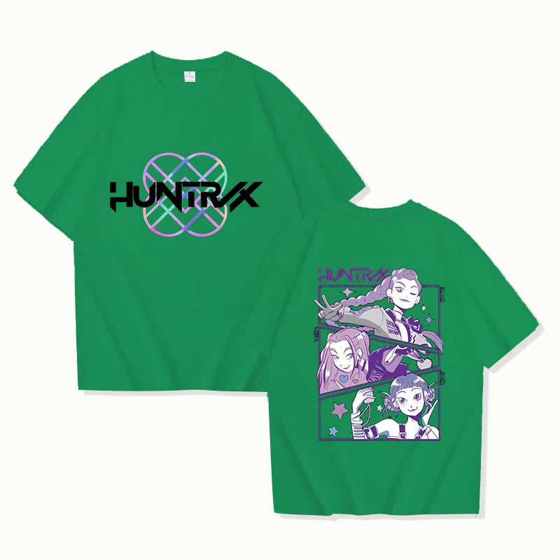 HOT Kpop Huntrix T-Shirt Men Women Fashion Harajuku T Shirt Summer Cool Short Sleeve Hip Hop Top Tee.