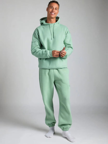 2025 Fitness Workout Outfits Autumn Winter Women Man Tracksuit Sport Pocket Sweatshirt Hoodies Sweatpants 2 Two Piece Set Lover.